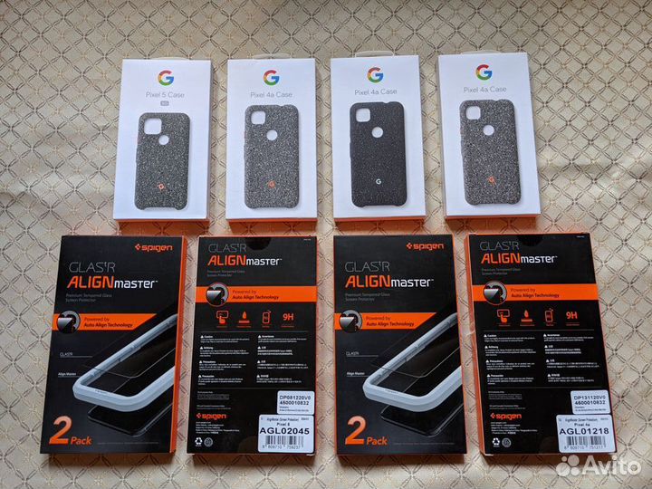 Pixel 4a (стекло Spigen,omoton,Google Fabric Case)