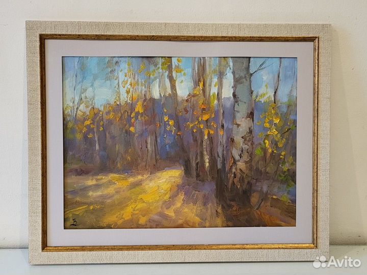 Осенний пейзаж. Картина маслом на холсте в раме