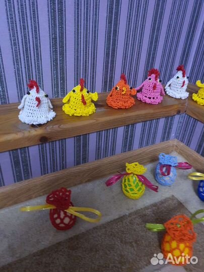 Цыплята вязаные. Пасхальное украшение