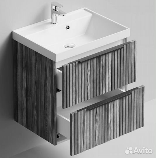 Тумба с раковиной Дольчи 60см подвесной, Лиственни