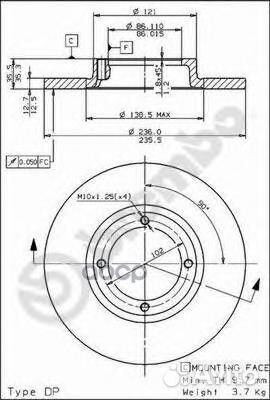 Диск тормозной 08782210 Brembo