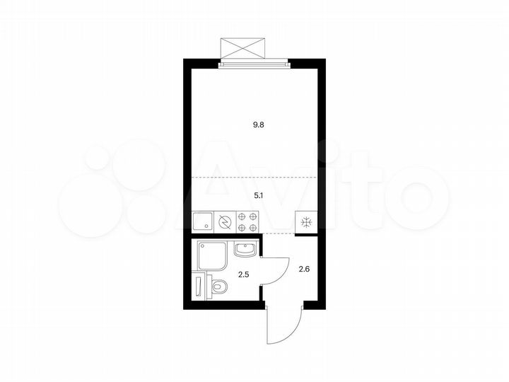 Квартира-студия, 20 м², 13/25 эт.