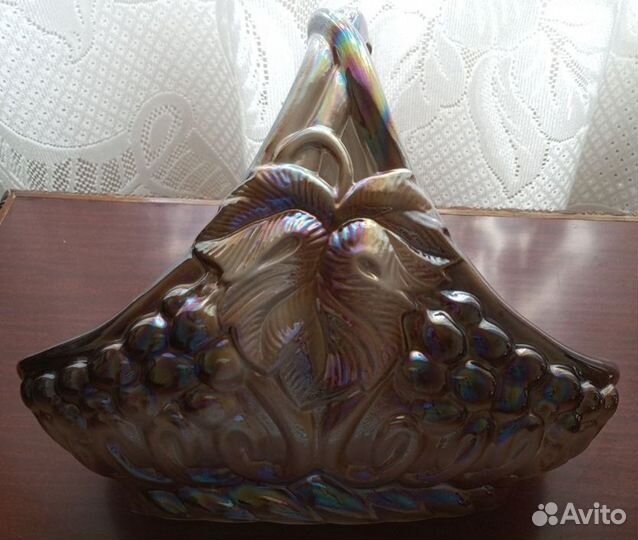 Винтажная керамическая ваза-корзина