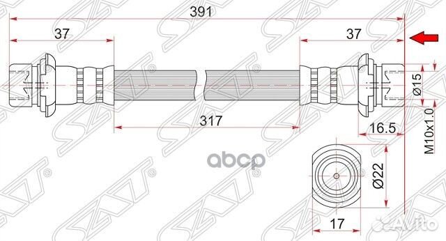 Шланг тормозной задний (Таиланд) toyota land CR