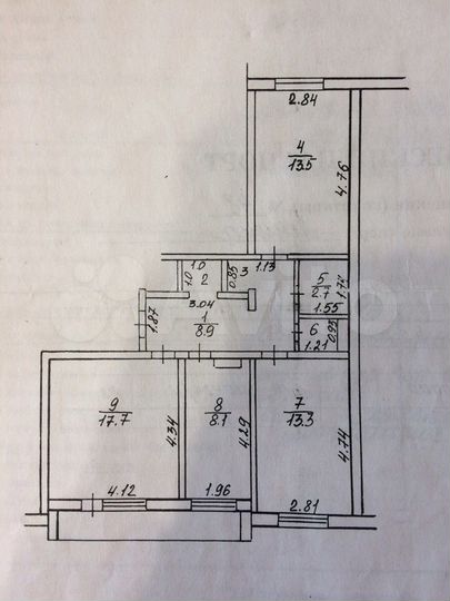 3-к. квартира, 67,2 м², 4/4 эт.