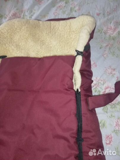 Зимний конверт в коляску на овчине