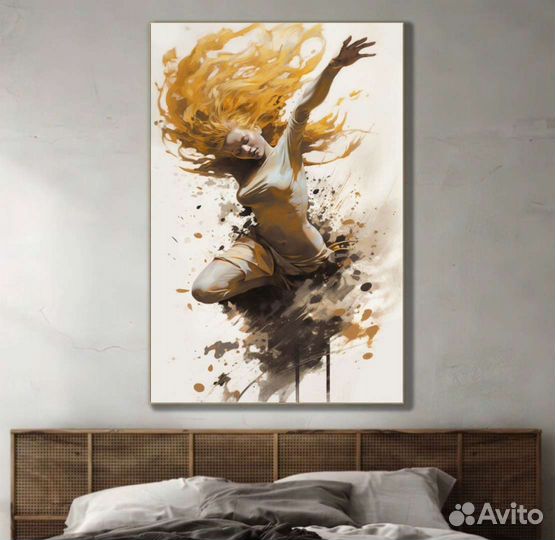 Оригинальная стильная картина с девушкой