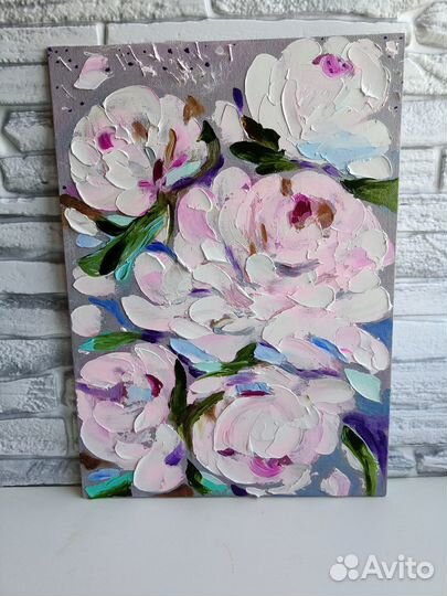 Картина маслом с цветами