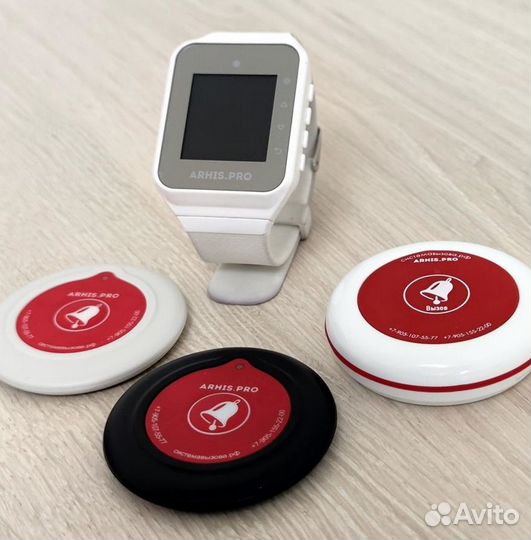 Беспроводная кнопка вызова официанта с часами