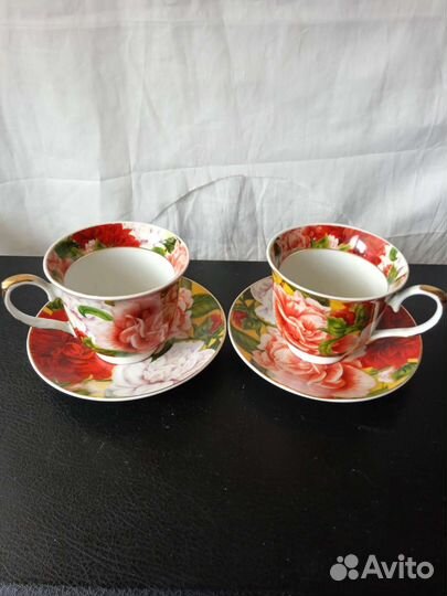 Чашка с блюдцем фарфор