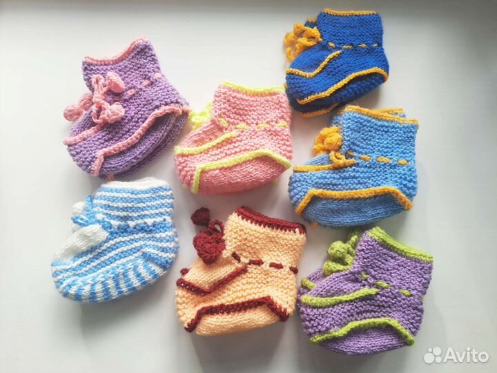 Пинетки детские вязаные