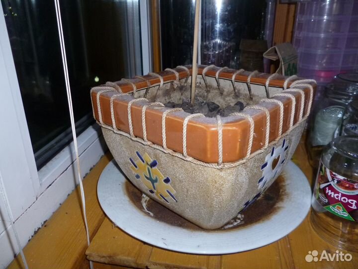 Винтажный глиняный горшок.кувшин