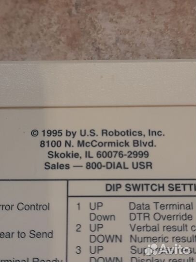 Модем U.S. Robotics 95 год