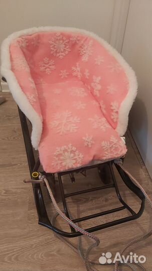 Детские санки с колесами nika с подстилкой