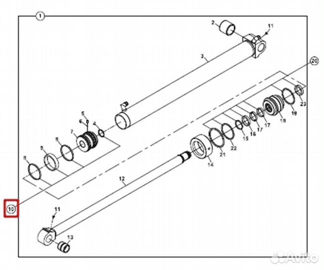 Ремкомплект г/ц опрокид. переднего ковша Hidromek