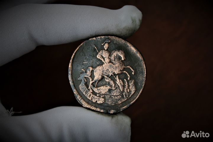 2 Копейки перечекан 1757 Елизавета В. в Твери