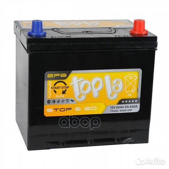 Аккумулятор topla EFB Stop&Go 65 А/ч Обратная R+