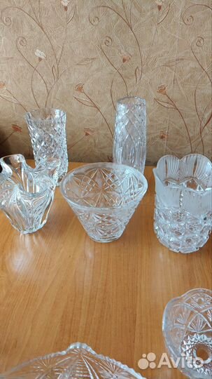 Вазы хрустальные СССР, салатники, набор