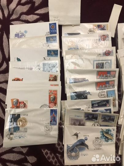 Почтовые конверты с марками и почтовые карточки