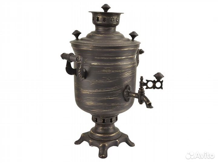 Самовар дровяной 2,8 л «Банка» золотые нити