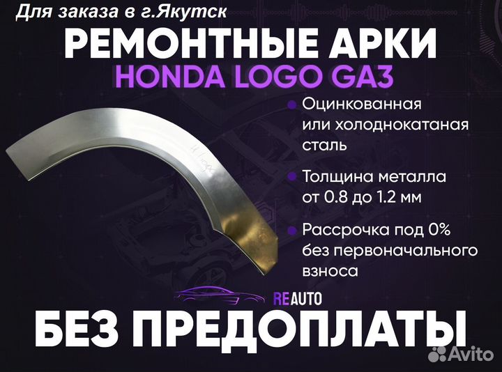 Ремонтные арки на Honda Logo GA3 передние