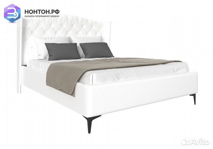 Кровать Флоренция экокожа белая