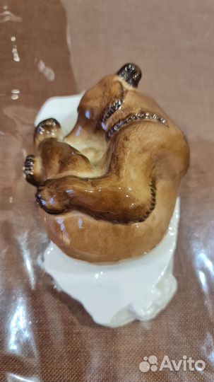 Статуэтка Медведь на пне лфз 1950 1960 годы фарфор