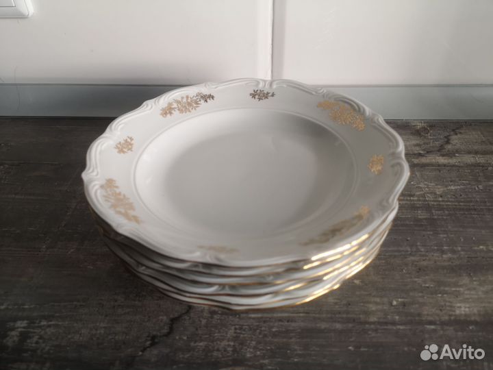 Taрелки супoвыe Walbrzyсh, 6 шт., Старая Польшa