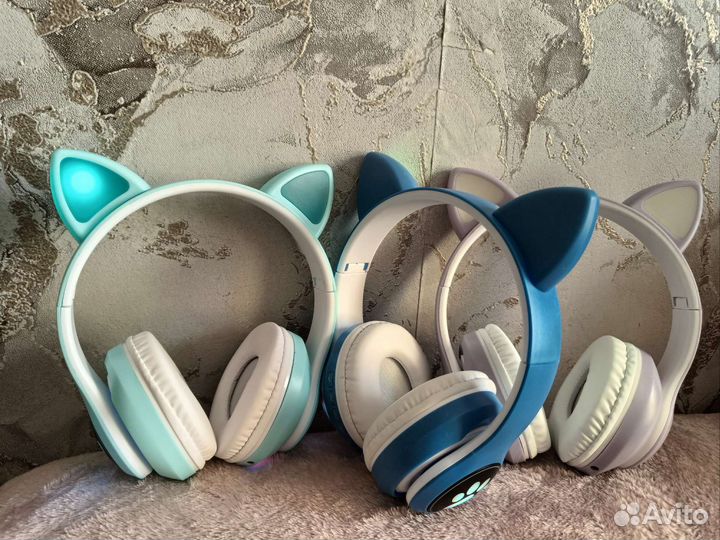 Наушники ушки кошки новые
