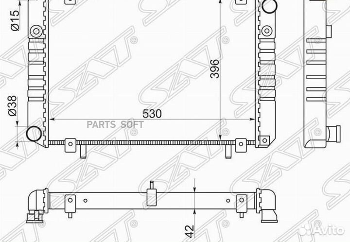 Радиатор охлаждения Газ 3302 99- 2х рядный