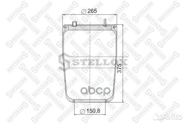 90-08366-SX пневмопод. без ст. h375 3шп.M10тре