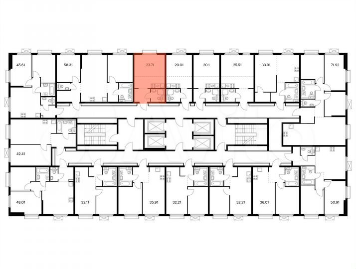 Квартира-студия, 23,7 м², 11/38 эт.
