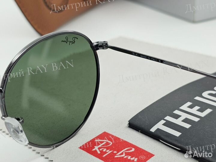 Очки Ray Ban 3447 Round Metal Green Стекло