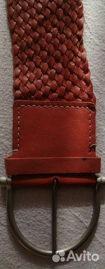 Ремень кожаный плетёный