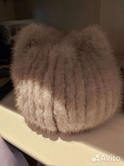 Шапка норковая женская кошечка