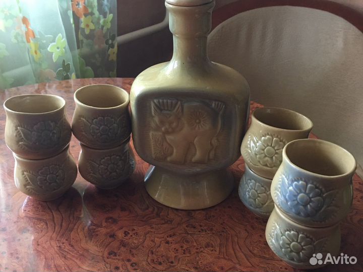 Кувшин керамика и стопки 8шт Новые