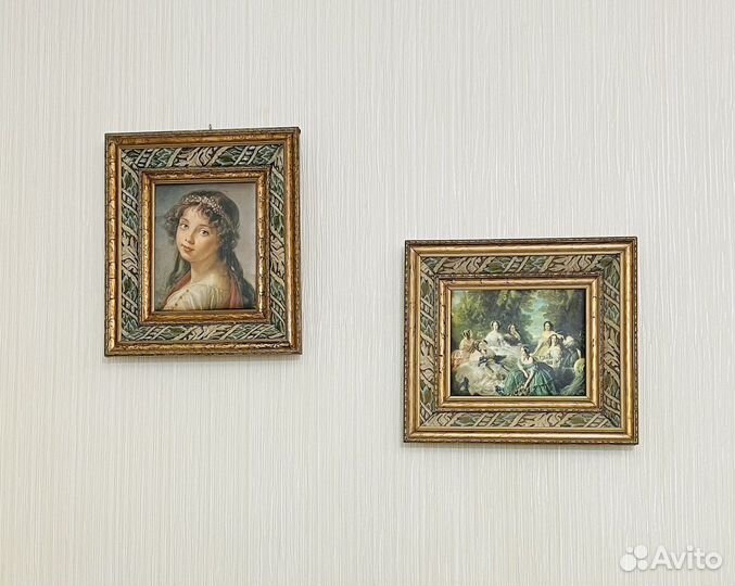 Картина из гобелена и шелкографии 45х40