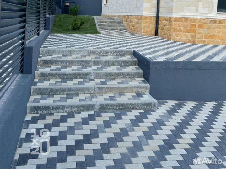 Тротуарная плитка, брусчатка, бордюры под ключ