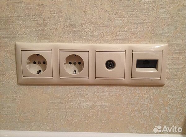 Электрик. Ремонт розеток, выключателей Москва