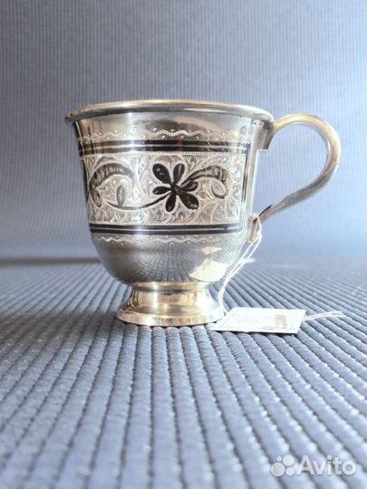 Серебряная чайная, кофейная чашка Кубачи