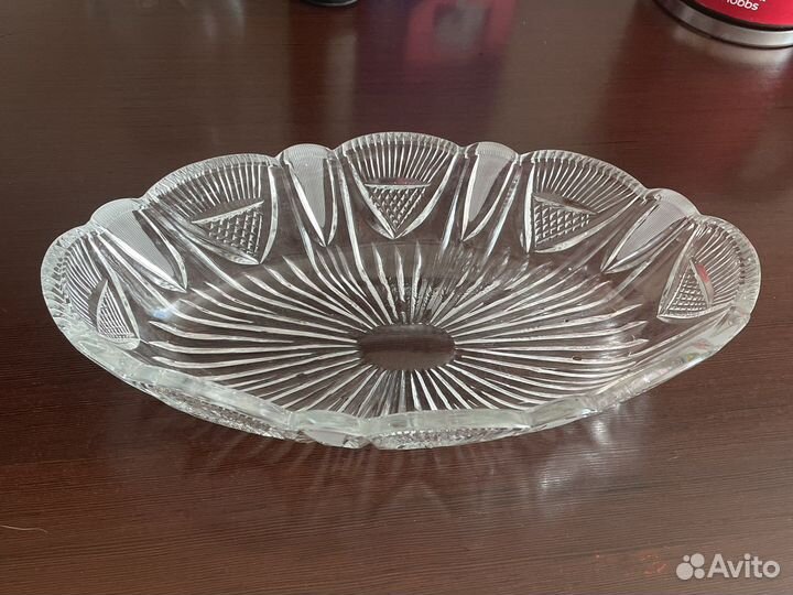 Ваза для фруктов хрустальная