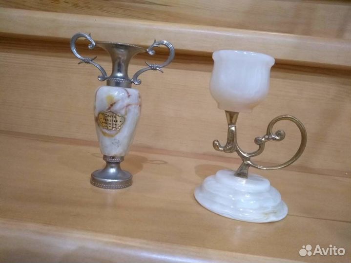 Вазочка и подсвечник из оникса