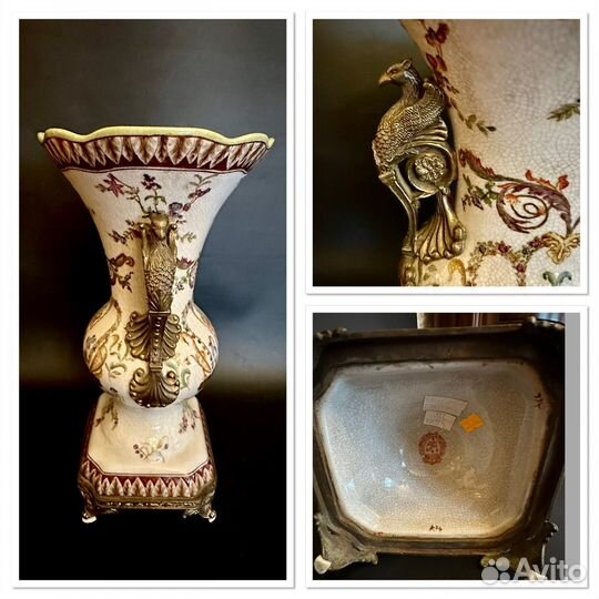 Китайские парные вазы винтаж ручная работа