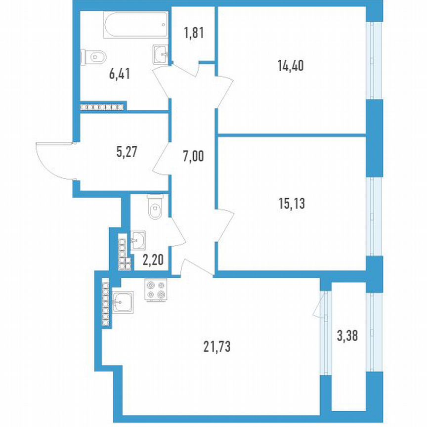 2-к. квартира, 75 м², 10/23 эт.