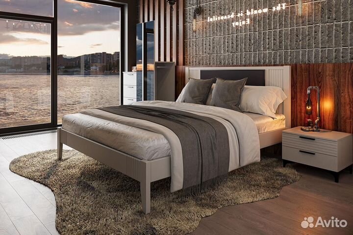 Комод с зеркалом Брента Белый