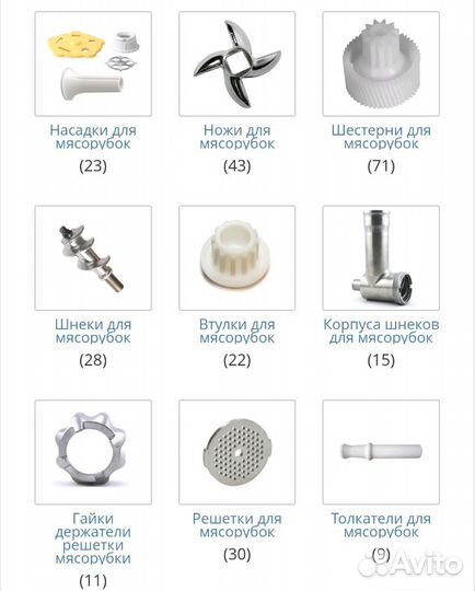 Запчасти на мясорубки
