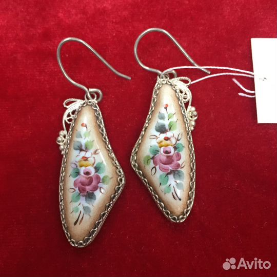 Серьги Финифть