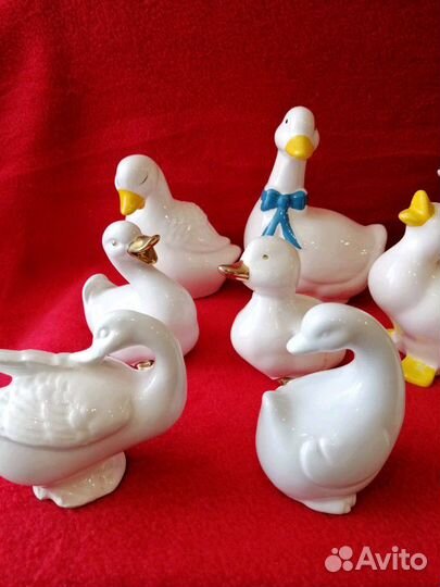 Гуси фарфоровые с позолотой. Винтажные из Германии