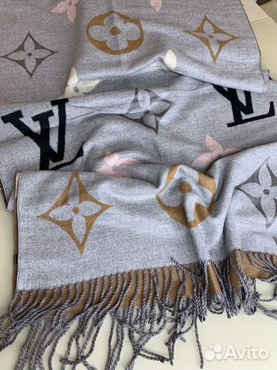 Серый кашемировый шарф Louis vuitton