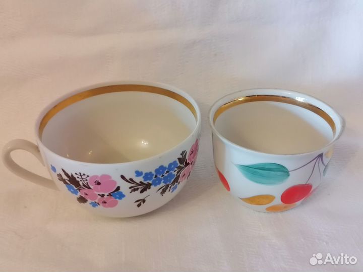 Чайные чашки, молочники, чайники дулево, вербилки